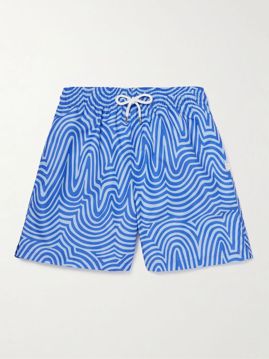 Straight-Leg Mid-Length Printed Swim Shorts by DEREK ROSE