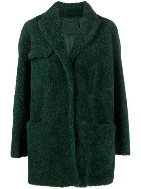 mid-length shearling coat by DESA 1972