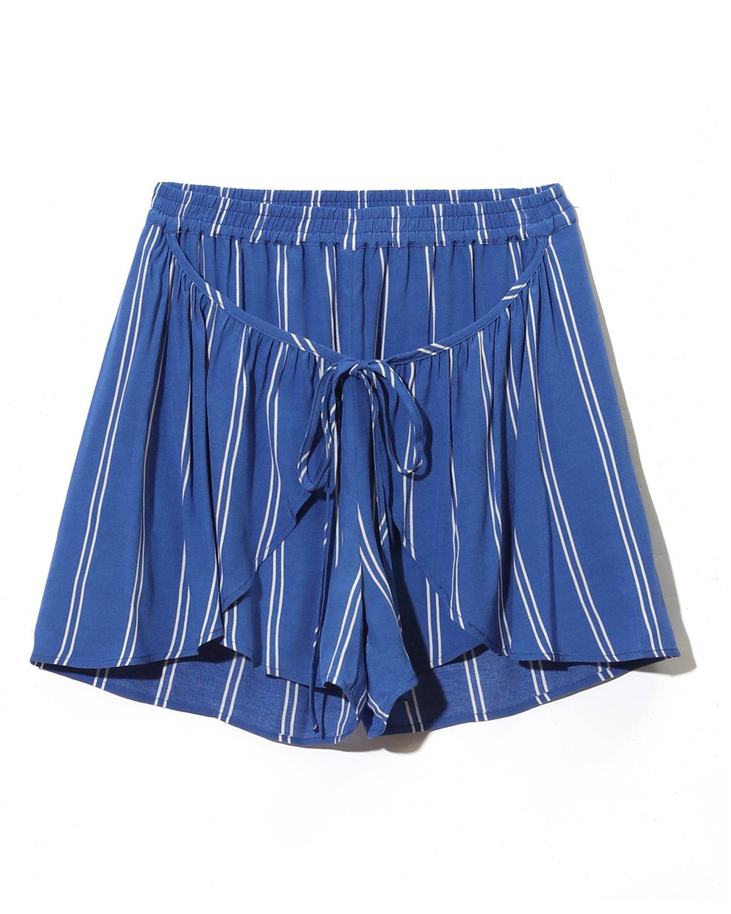 Self-tie detail striped wrap shorts by DESIGNERS REMIX