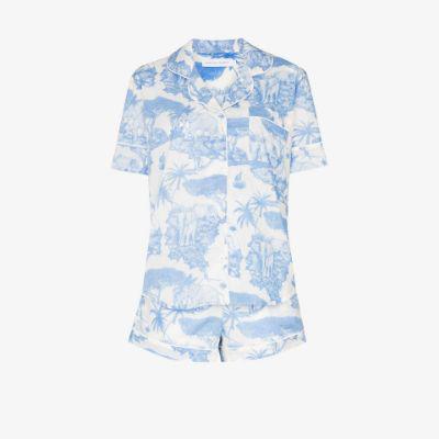 blue Loxodonta printed pyjamas by DESMOND&DEMPSEY