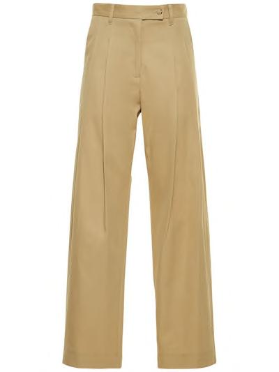 Lydia pleated cotton twill wide pants by DEVEAUX NEW YORK