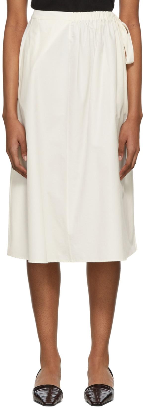 White Poplin Jillian Skirt by DEVEAUX NEW YORK
