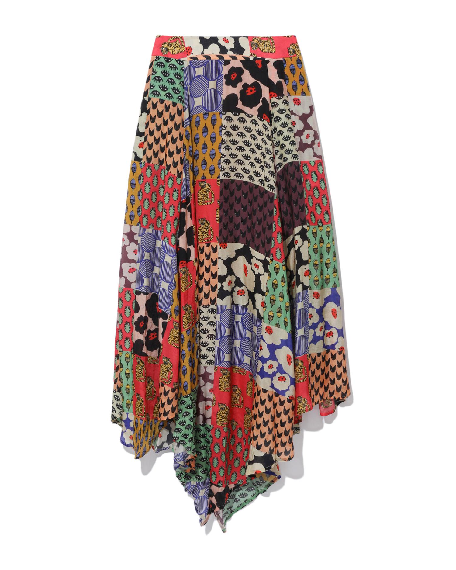 Patchwork drape skirt by DHRUV KAPOOR
