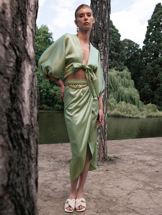Isis Skirt in Sage Green by DIANE PARIS