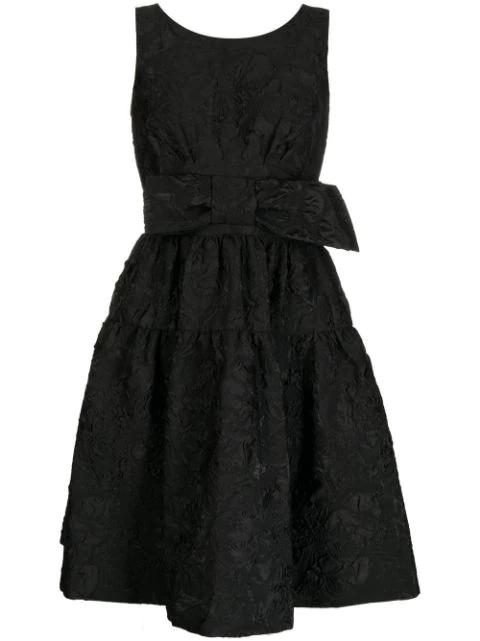 bow-embellished jacquard mini dress by DICE KAYEK