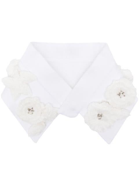 floral-appliqué cotton collar by DICE KAYEK