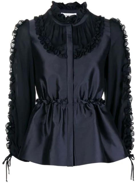 high-neck ruffled blouse by DICE KAYEK
