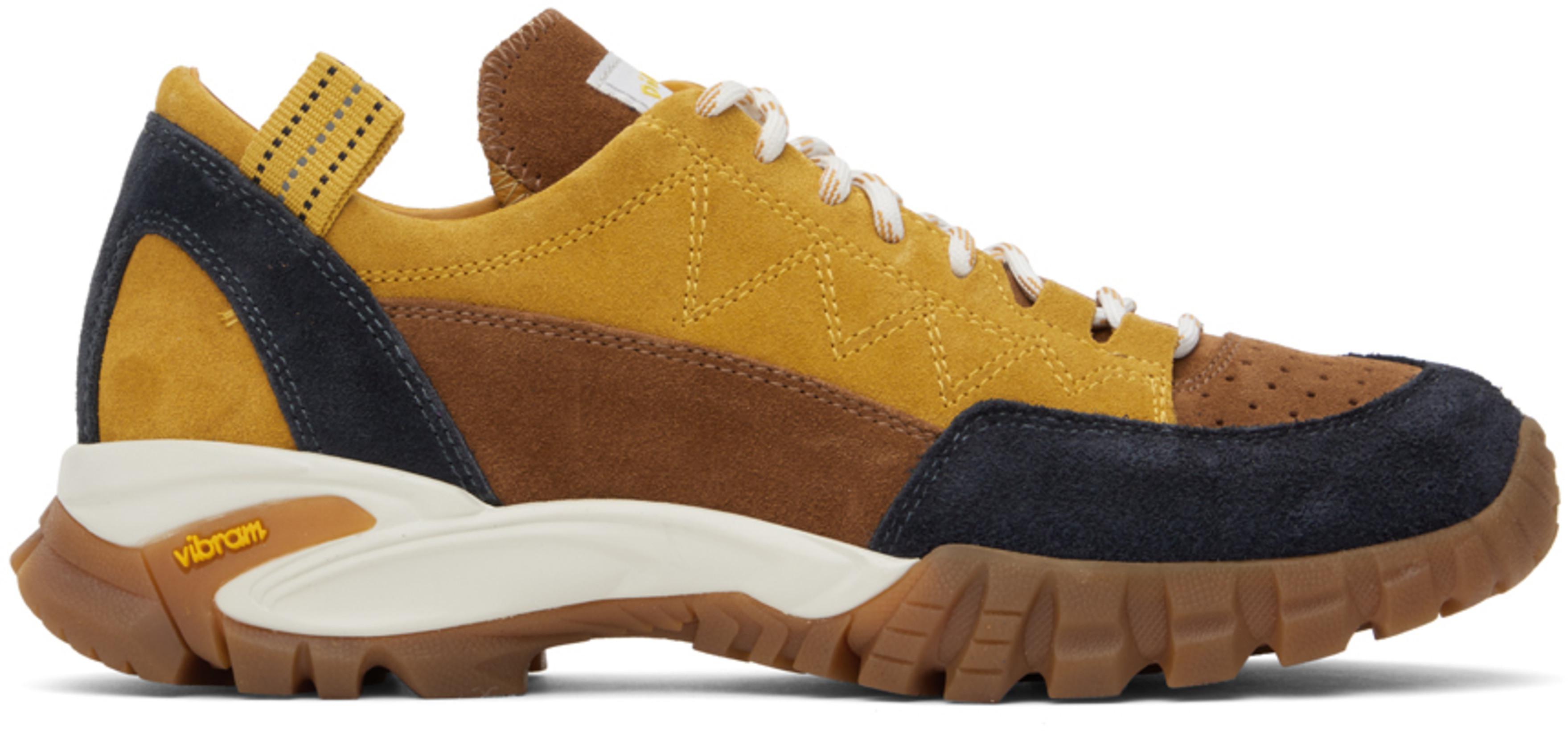 Brown & Yellow Possagno Sport Sneakers by DIEMME