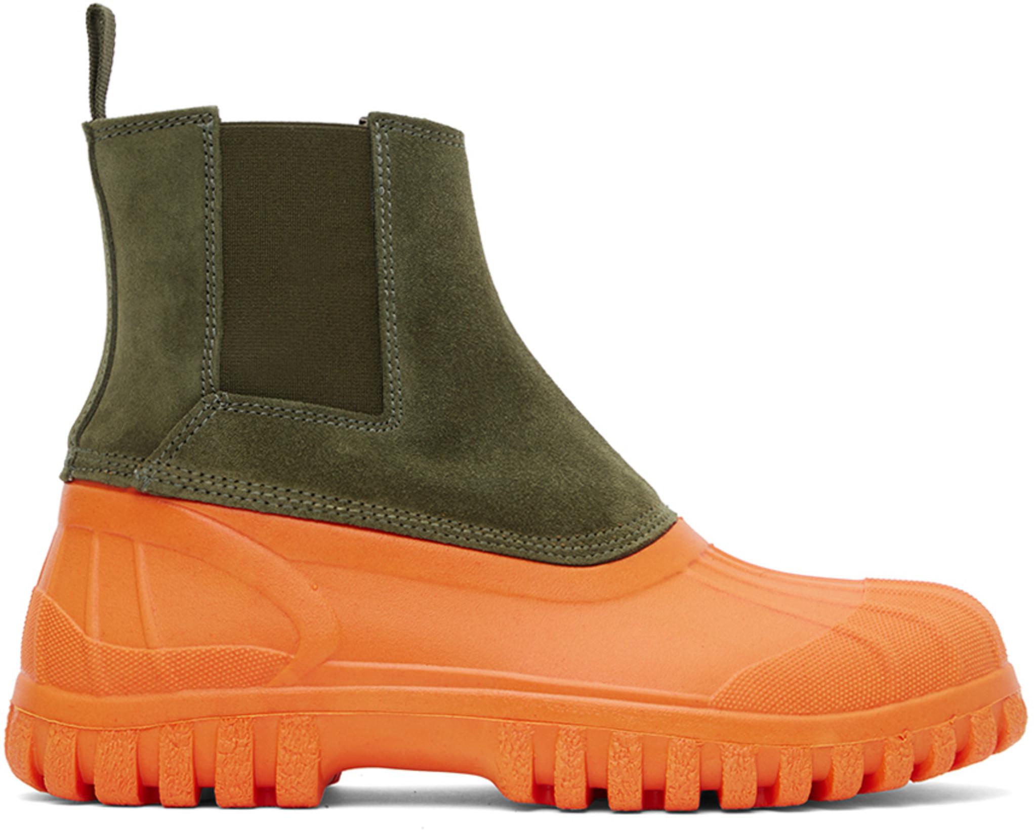 Green & Orange Balbi Chelsea Boots by DIEMME