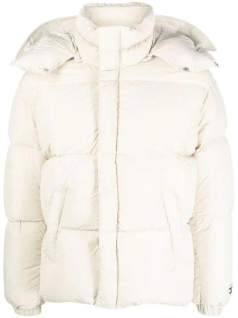 logo-print hoodied puffer jacket by 