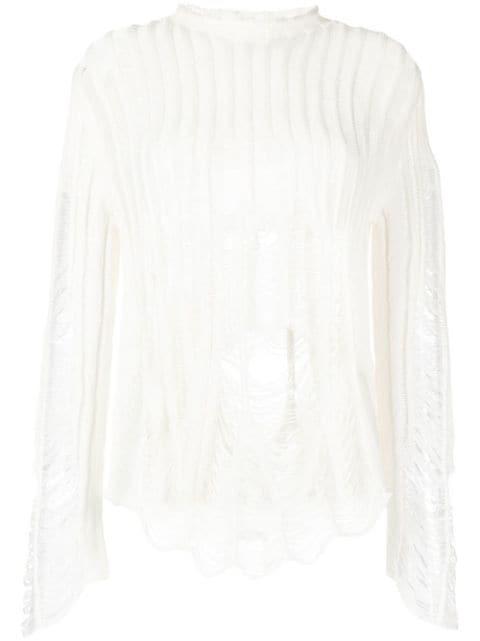 Distressed Float long-sleeved jumper by DION LEE