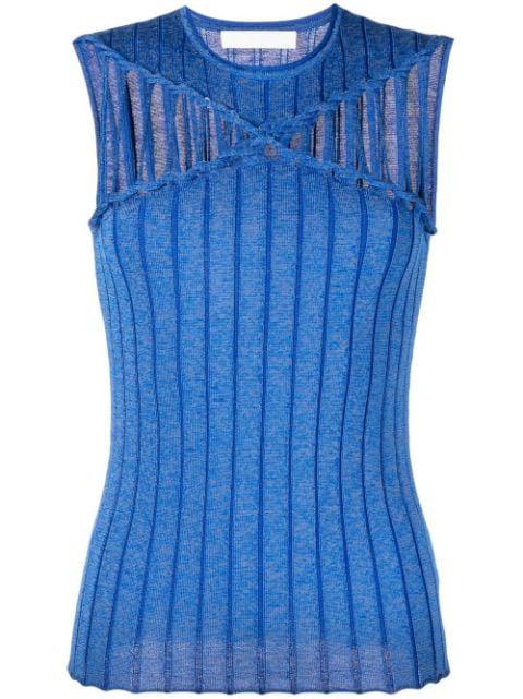 X Braid ribbed knitted top by DION LEE