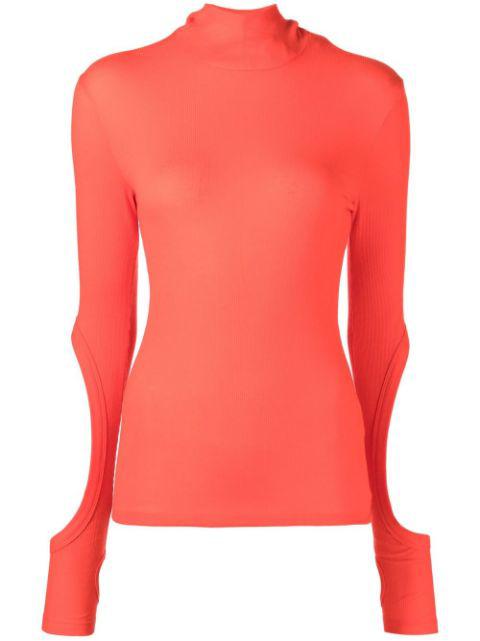 cut-out detail hoodied top by DION LEE