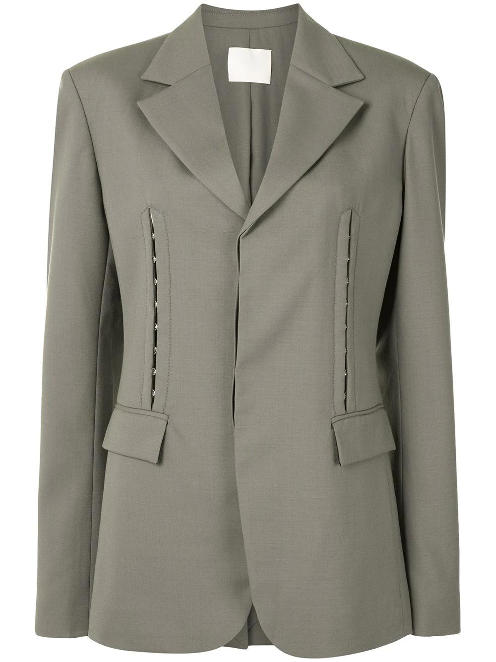 hook and eye detail blazer by DION LEE