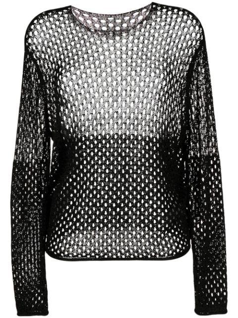 metallic mesh long-sleeved top by DION LEE
