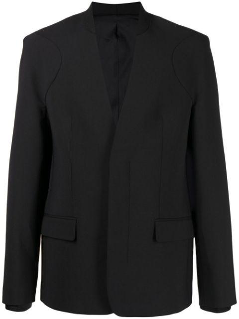 single-breasted collarless blazer by DION LEE