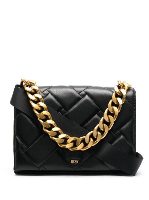 quilted leather shoulder bag by DKNY