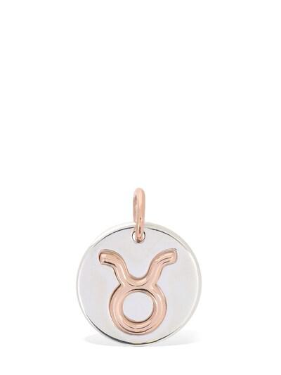 9kt Rose gold & silver Taurus charm by DODO
