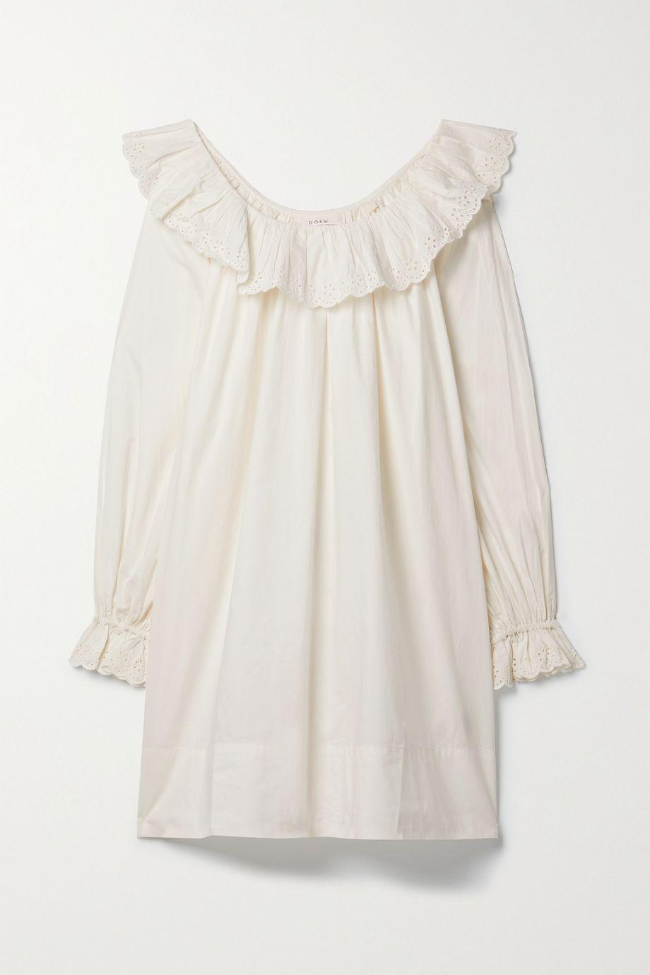 + NET SUSTAIN Wynne broderie anglaise-trimmed organic cotton-poplin mini dress by DOEN