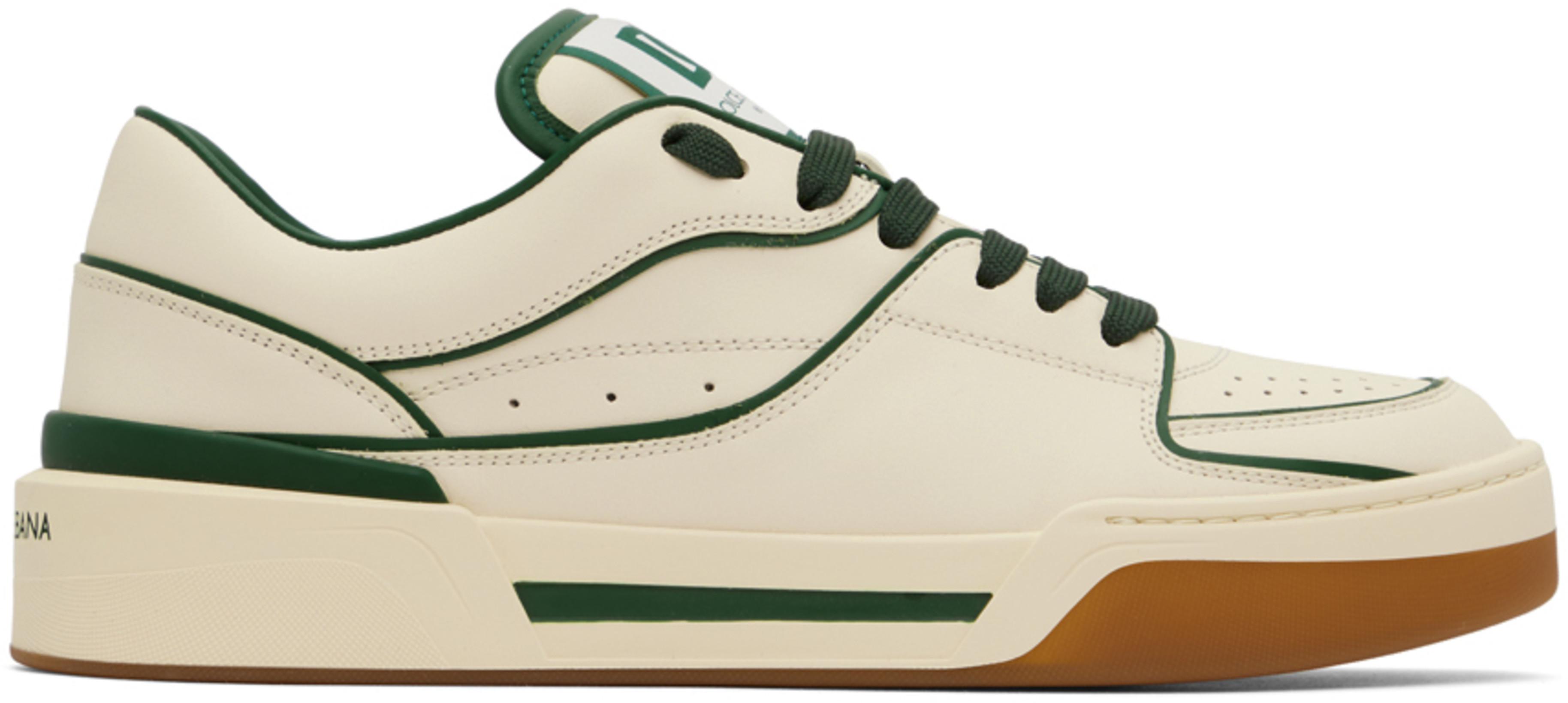 Beige & Green New Roma Sneakers by DOLCE&GABBANA