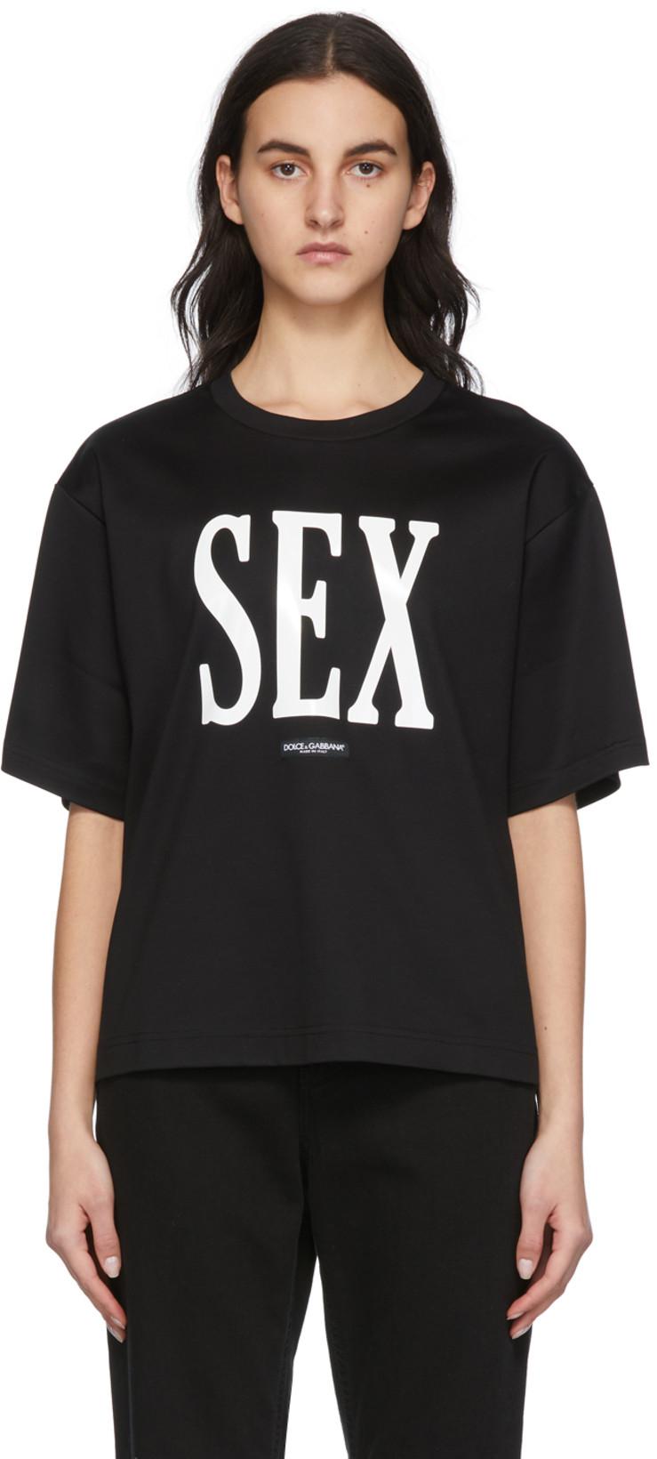Black Oversized 'Sex' T-Shirt by DOLCE&GABBANA