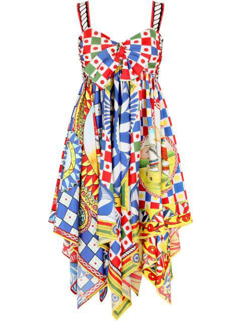 Carretto-print twill dress by DOLCE&GABBANA