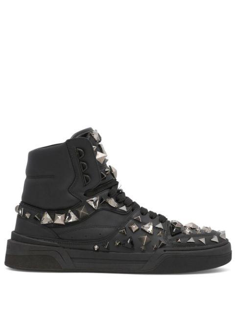 DG logo studded high-top sneakers by DOLCE&GABBANA