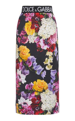 Floral-Printed Satin Midi Skirt by DOLCE&GABBANA
