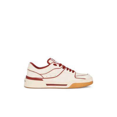 Neutral New Roma leather sneakers by DOLCE&GABBANA