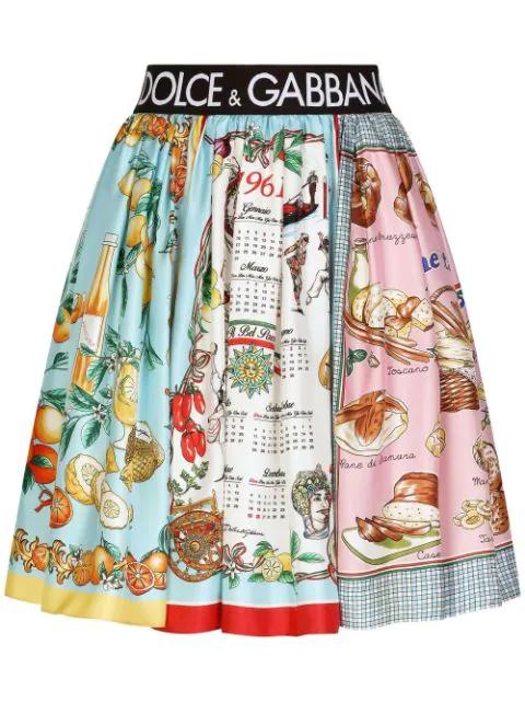 mix print panelled skirt by DOLCE&GABBANA