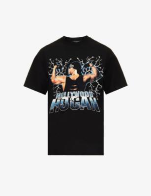Hulk Hogan graphic-print crystal-embellished cotton-jersey T-shirt by DOMREBEL