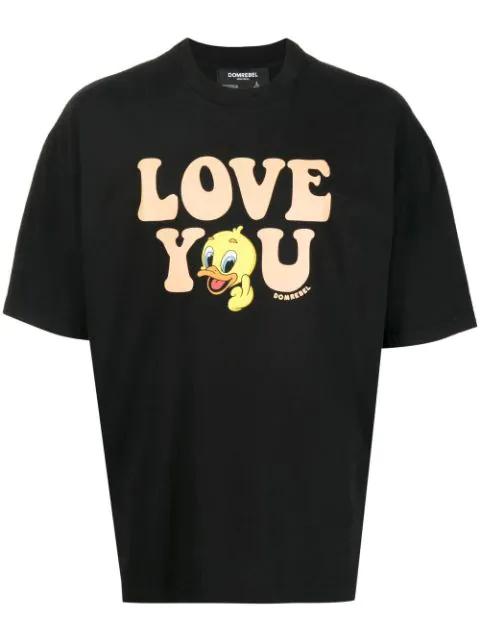 Love You graphic-print T-shirt by DOMREBEL