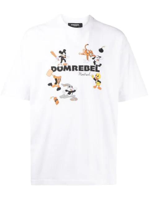 logo-print cotton T-shirt by DOMREBEL