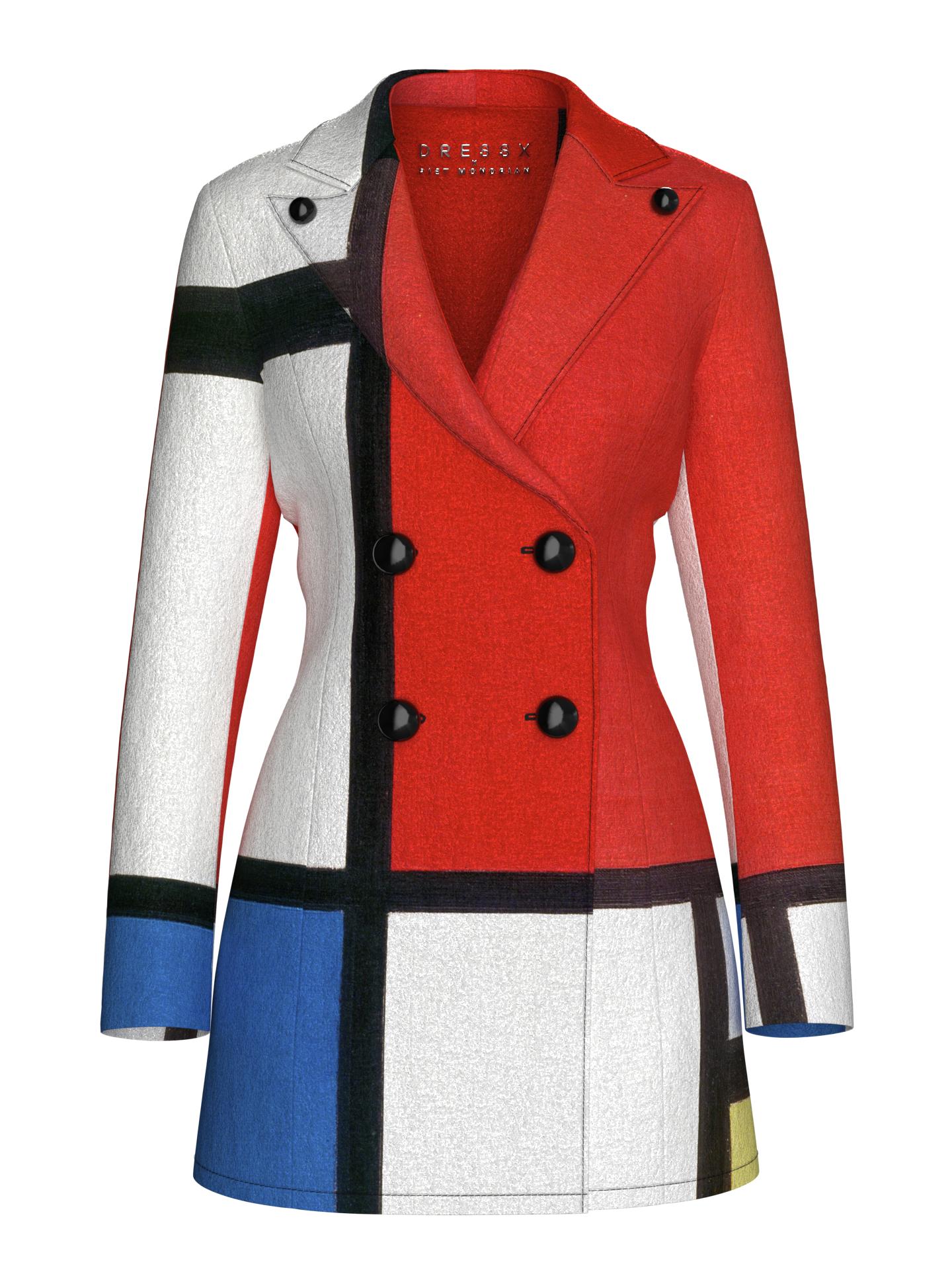 Blazer Dress-Composition with Red,Blue and Yellow by DRESSX PIET MONDRIAN