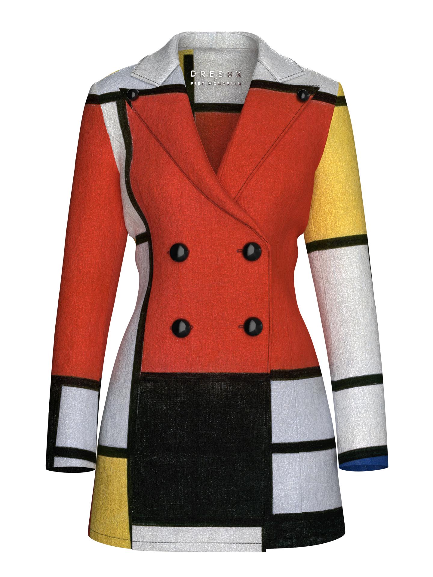 Blazer Dress-Composition with Red, Yellow, Blue and Black by DRESSX PIET MONDRIAN