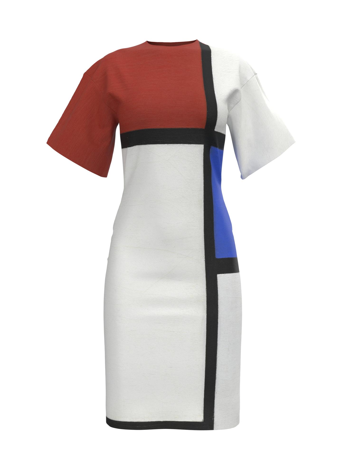 Dress-Composition No. II with Red and Blue by DRESSX PIET MONDRIAN