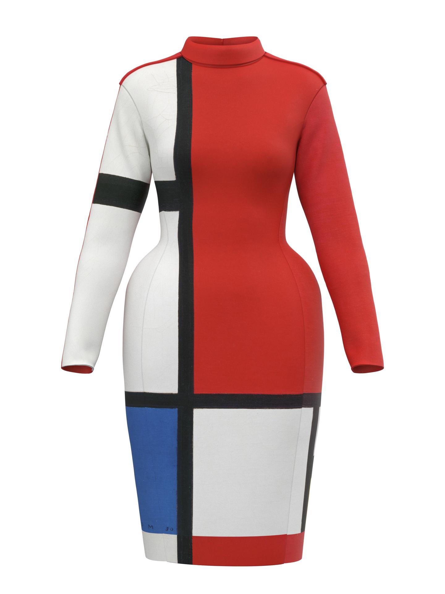 Space Dress-Composition with Red, Blue and Yellow by DRESSX PIET MONDRIAN