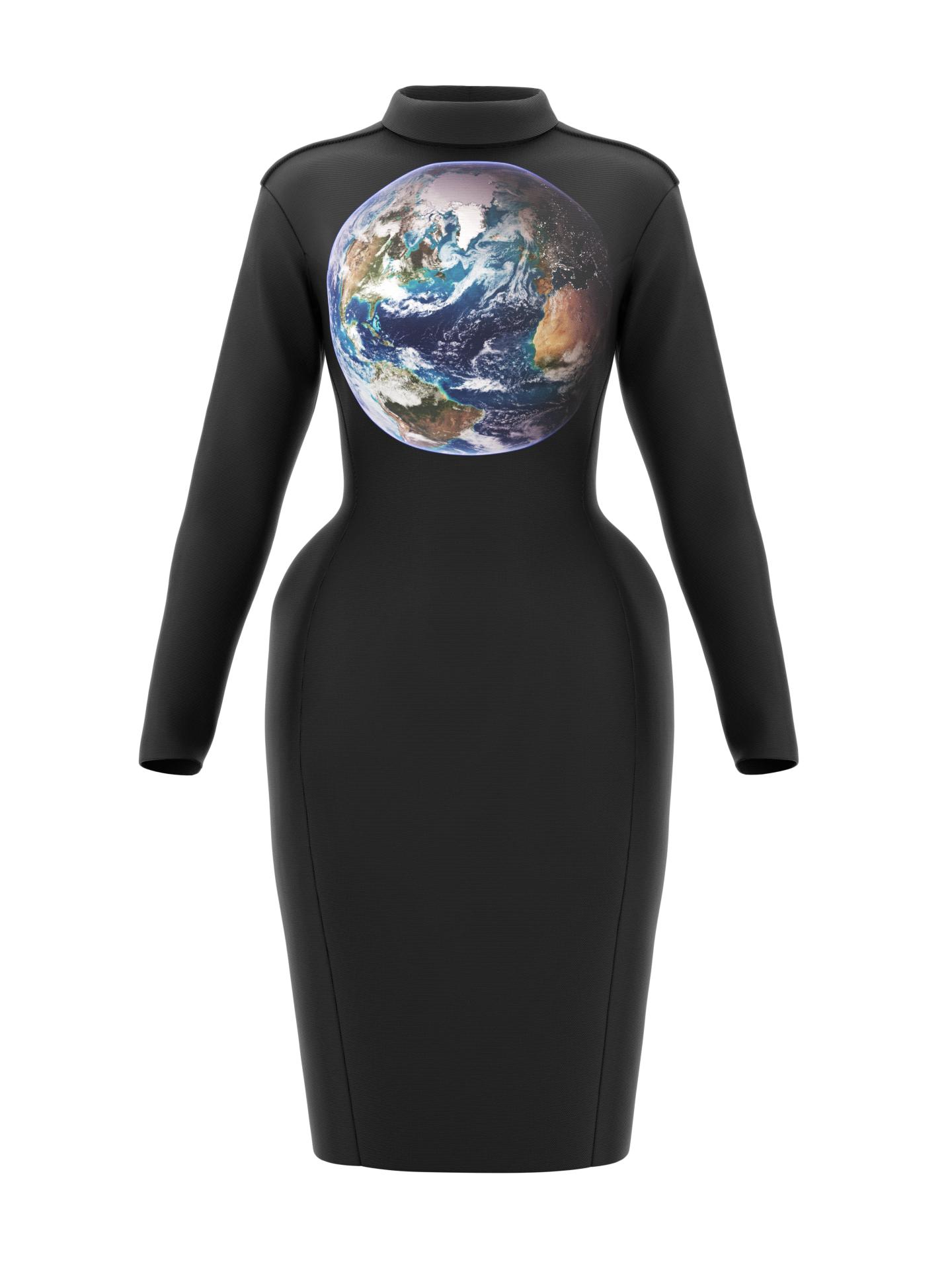 Space Dress -  Blue Marble 2007 by DRESSX UNIVERSE INSPIRED BY NASA