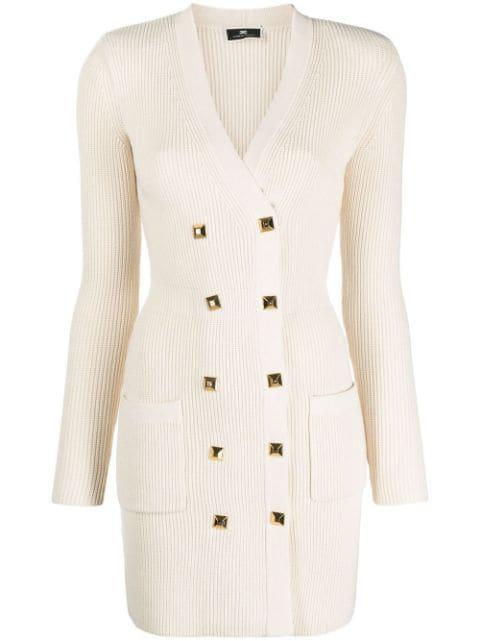 double-breasted knit dress by 