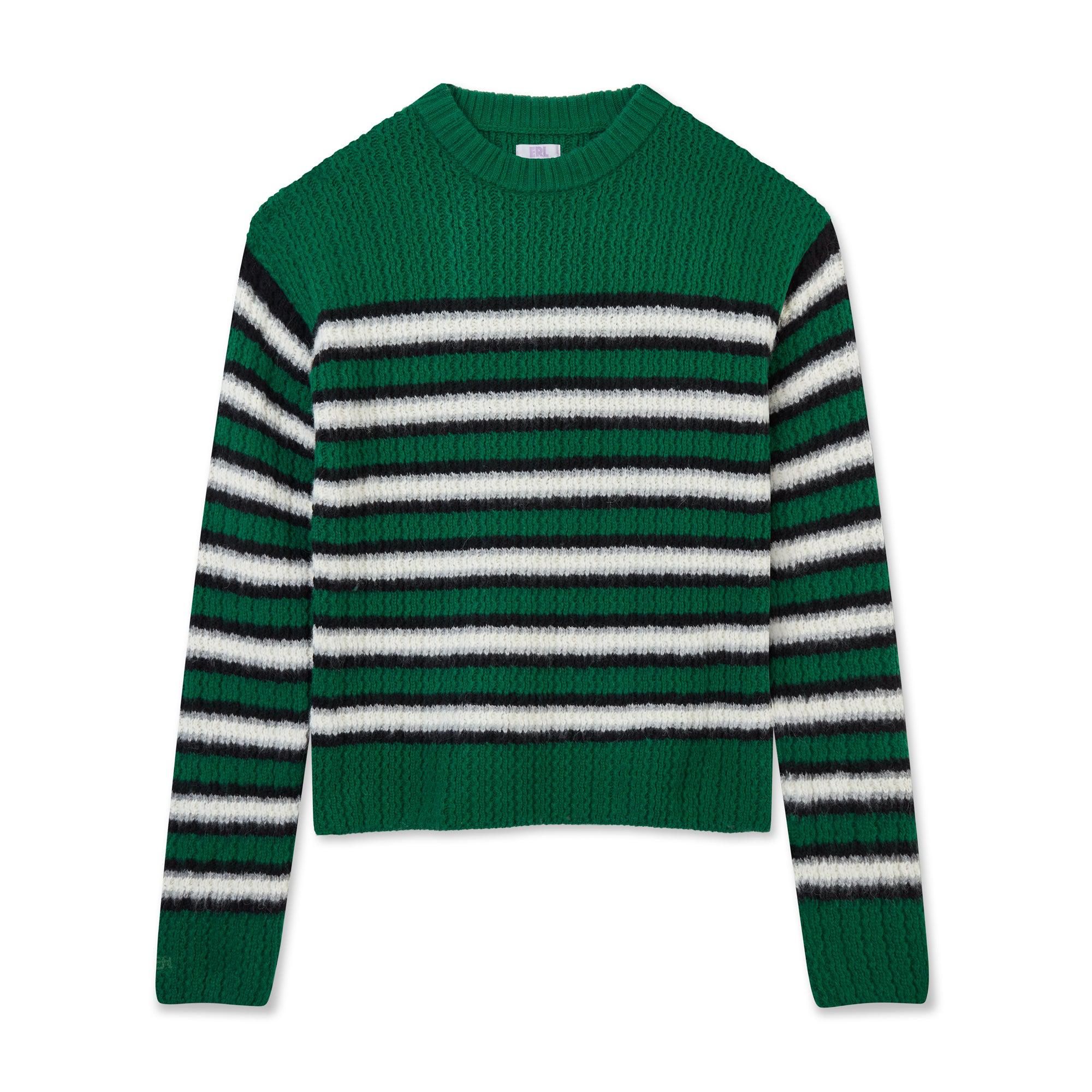 ERL Stripes Crew Neck Sweater (Green) by ERL
