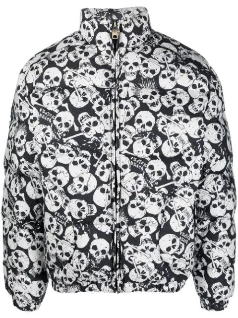 skull-print hoodied padded jacket by ERL
