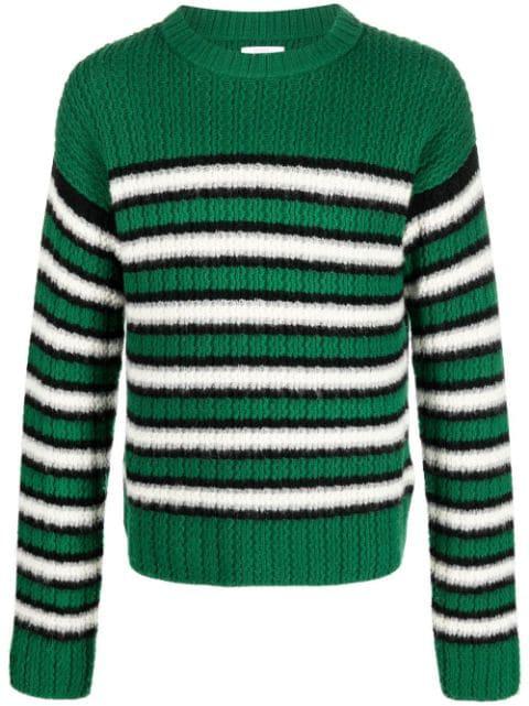 stripe-print cable-knit jumper by ERL