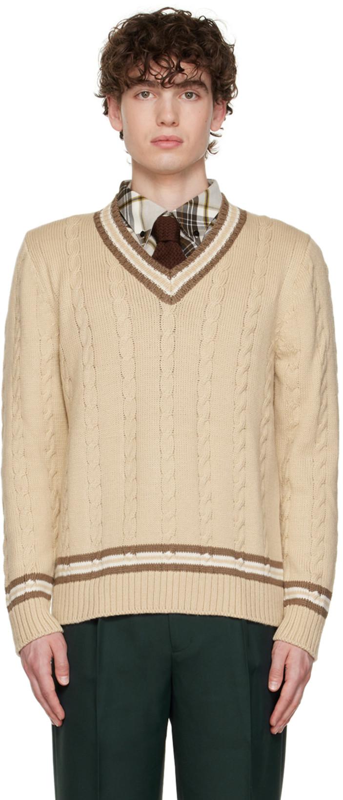 SSENSE Exclusive Gray Cable Knit 