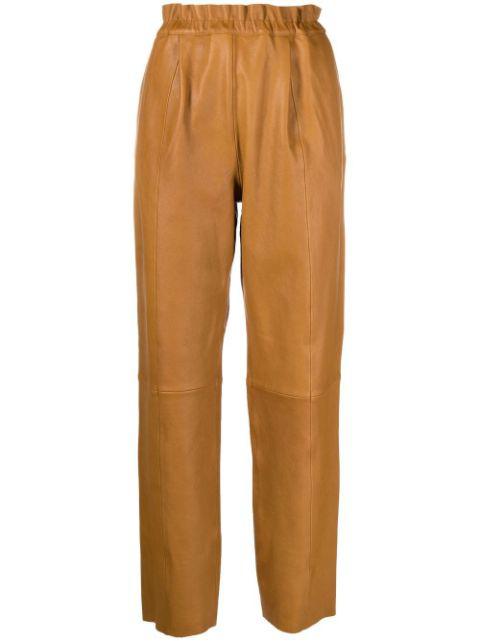 straight-leg leather trousers by FORTE_FORTE