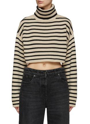 Athina' Striped Wool Blend Knit Cropped 