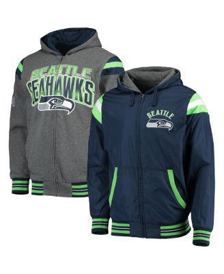 Letterman Seattle Seahawks Light Green and Blue Jacket