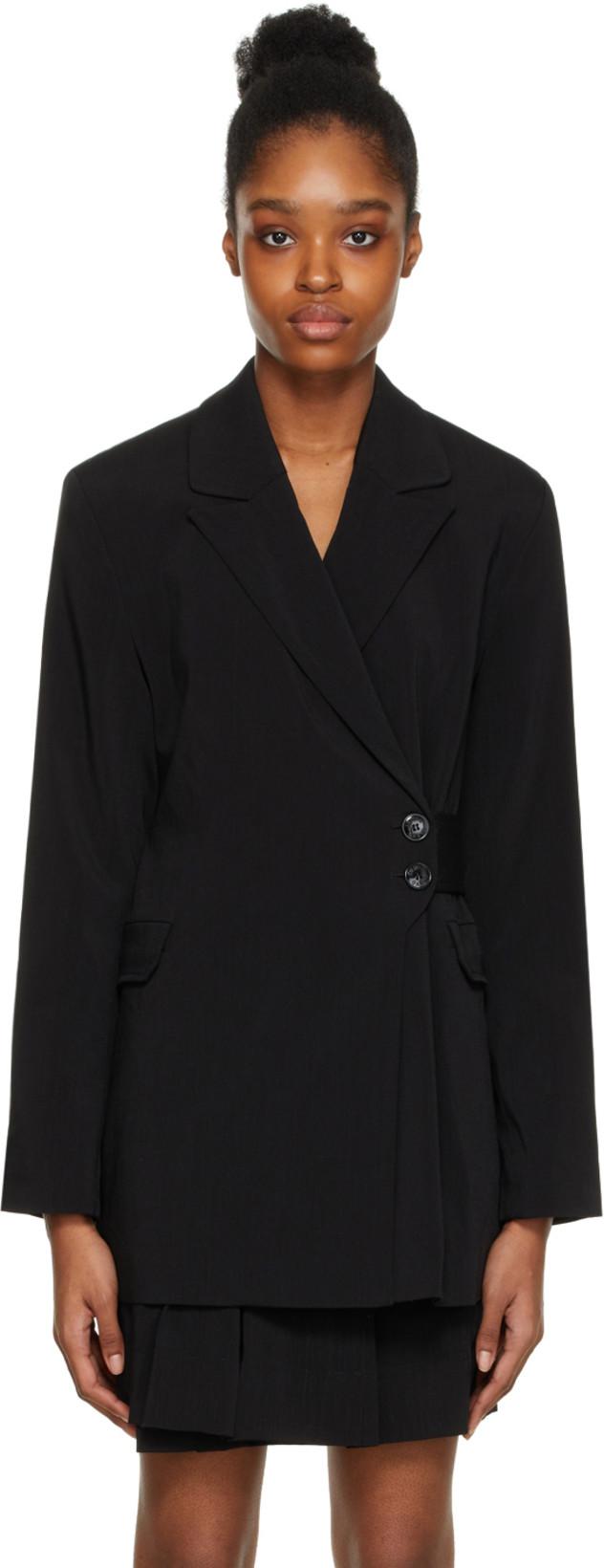 ganni melange suiting blazer