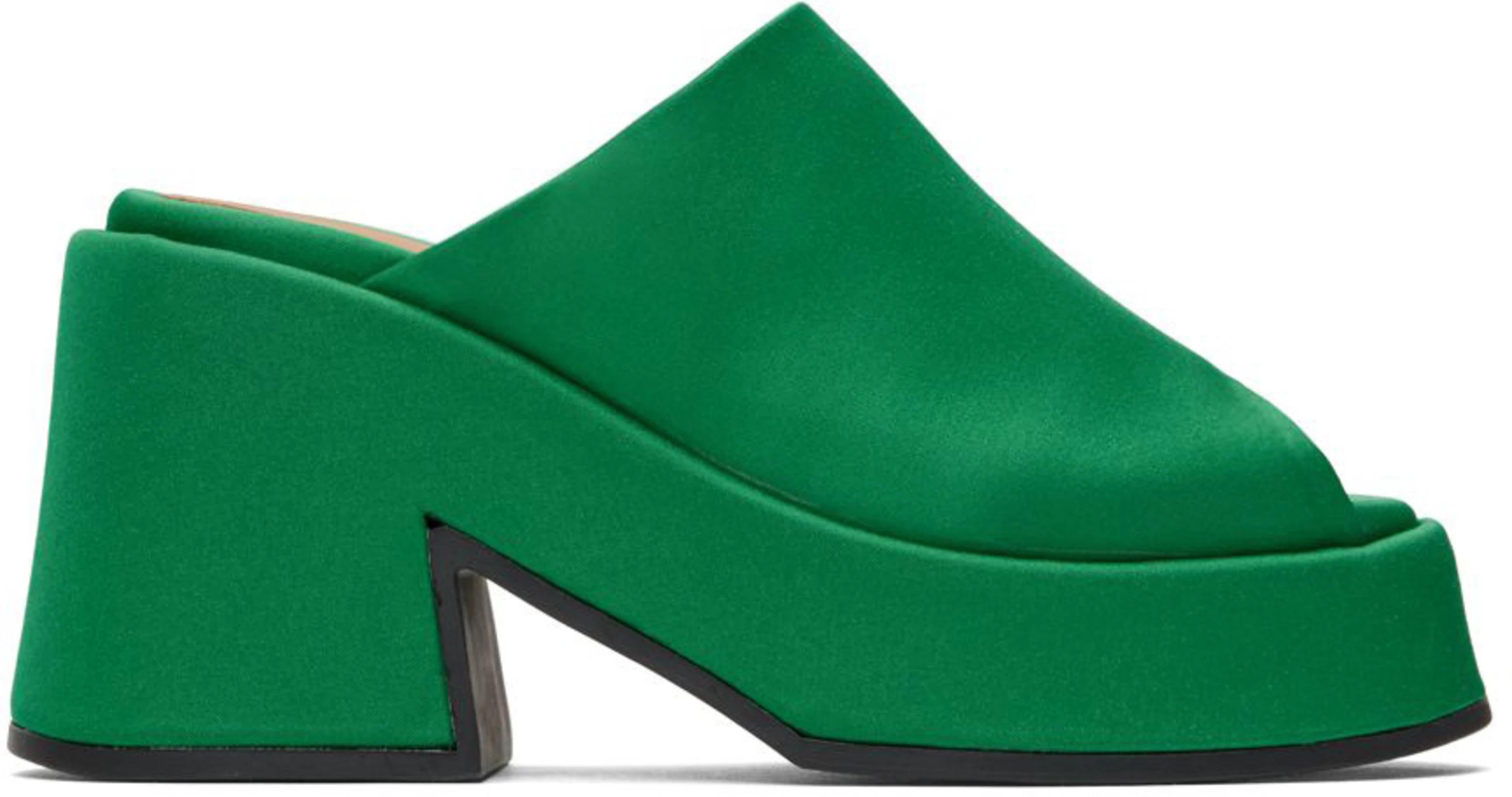 Womens Shoes Heels Mule shoes Ganni Rubber City Mules in Green 