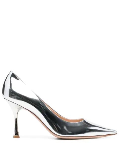 90mm leather metallic pumps by GIANVITO ROSSI