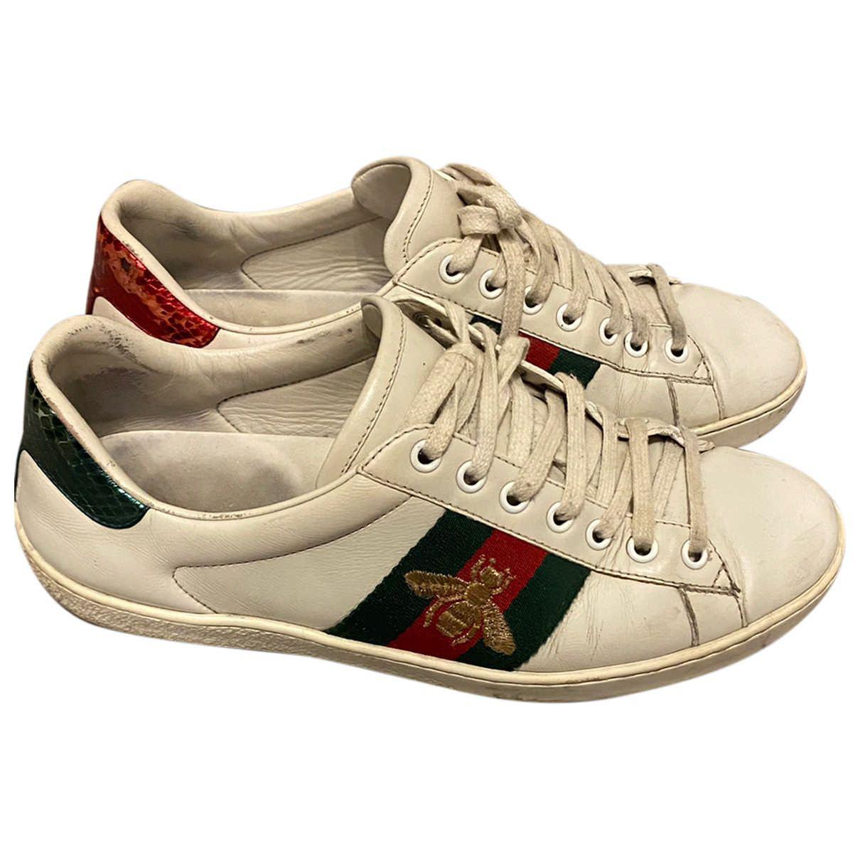 Leather low trainers by GUCCI | jellibeans